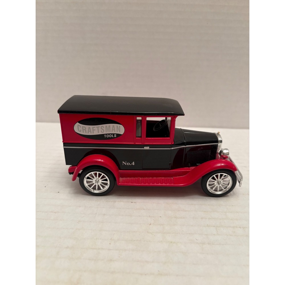 Craftsman Tools No. 4 1928 Chevy Delivery Truck Die-Cast Bank with Key Red Black